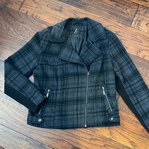 Tart Jackets & Blazers - Tart plaid wool blend moto jacket